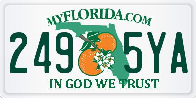 FL license plate 2495YA