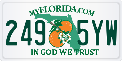 FL license plate 2495YW