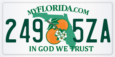 FL license plate 2495ZA