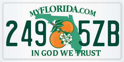FL license plate 2495ZB