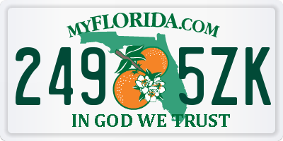 FL license plate 2495ZK