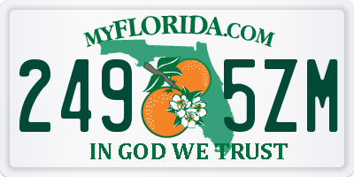 FL license plate 2495ZM