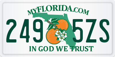 FL license plate 2495ZS