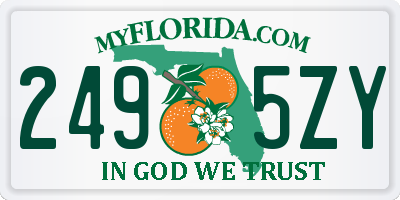 FL license plate 2495ZY