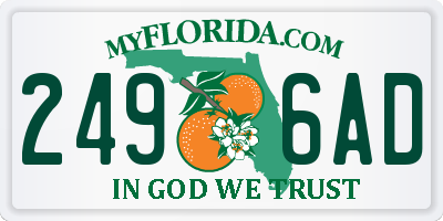 FL license plate 2496AD