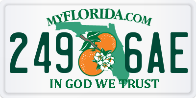 FL license plate 2496AE
