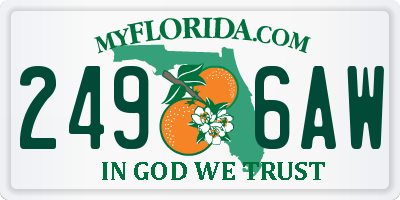 FL license plate 2496AW