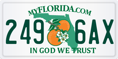 FL license plate 2496AX