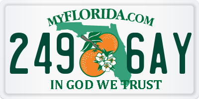 FL license plate 2496AY