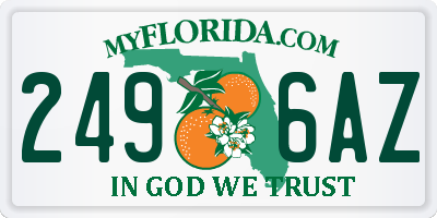 FL license plate 2496AZ