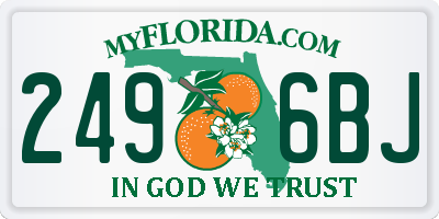 FL license plate 2496BJ