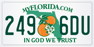 FL license plate 2496DU