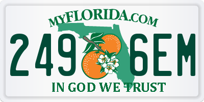 FL license plate 2496EM