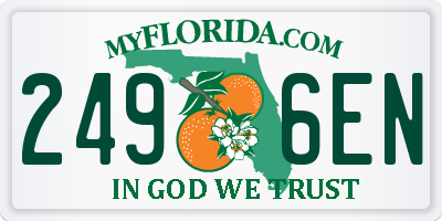 FL license plate 2496EN