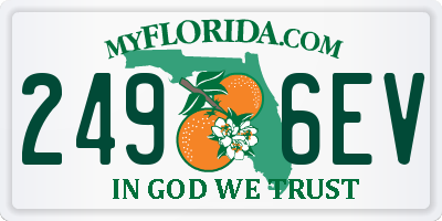 FL license plate 2496EV