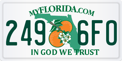 FL license plate 2496FO