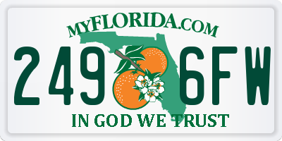 FL license plate 2496FW