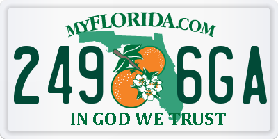 FL license plate 2496GA