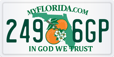 FL license plate 2496GP