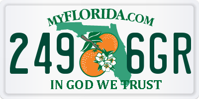 FL license plate 2496GR