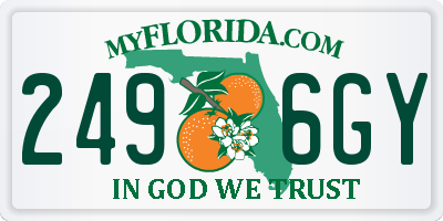 FL license plate 2496GY