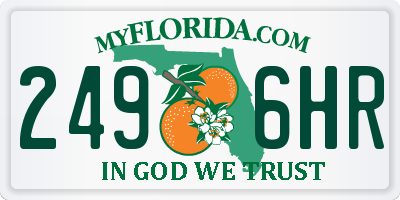 FL license plate 2496HR