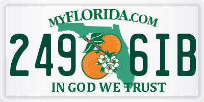 FL license plate 2496IB
