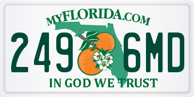 FL license plate 2496MD