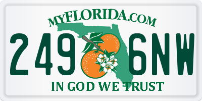 FL license plate 2496NW