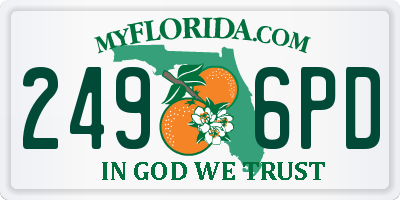FL license plate 2496PD