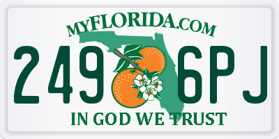 FL license plate 2496PJ