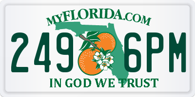 FL license plate 2496PM