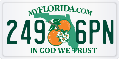 FL license plate 2496PN