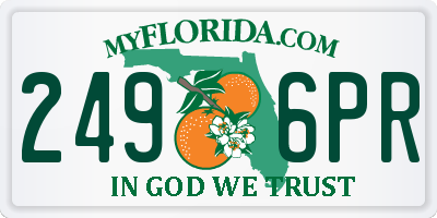 FL license plate 2496PR