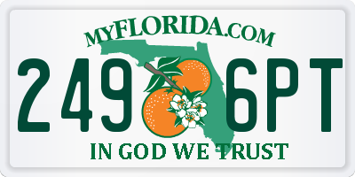 FL license plate 2496PT