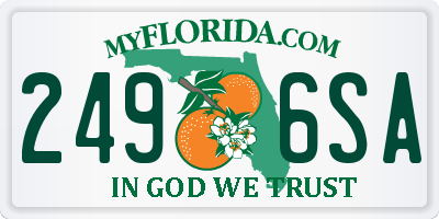 FL license plate 2496SA