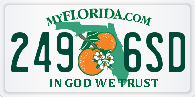 FL license plate 2496SD