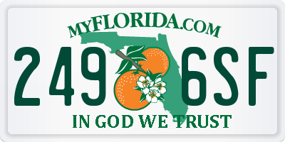 FL license plate 2496SF