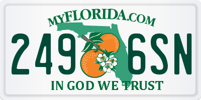 FL license plate 2496SN