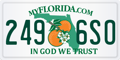FL license plate 2496SO