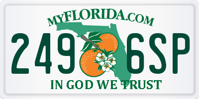 FL license plate 2496SP