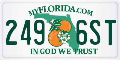 FL license plate 2496ST