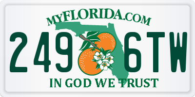 FL license plate 2496TW