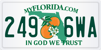 FL license plate 2496WA
