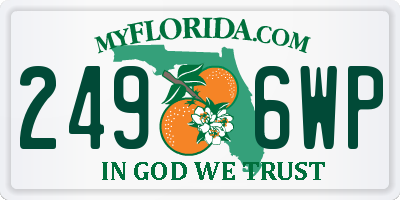FL license plate 2496WP