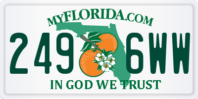 FL license plate 2496WW