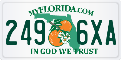 FL license plate 2496XA