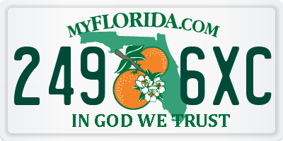 FL license plate 2496XC