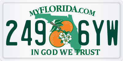FL license plate 2496YW