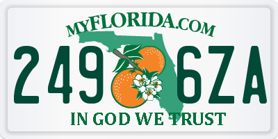 FL license plate 2496ZA